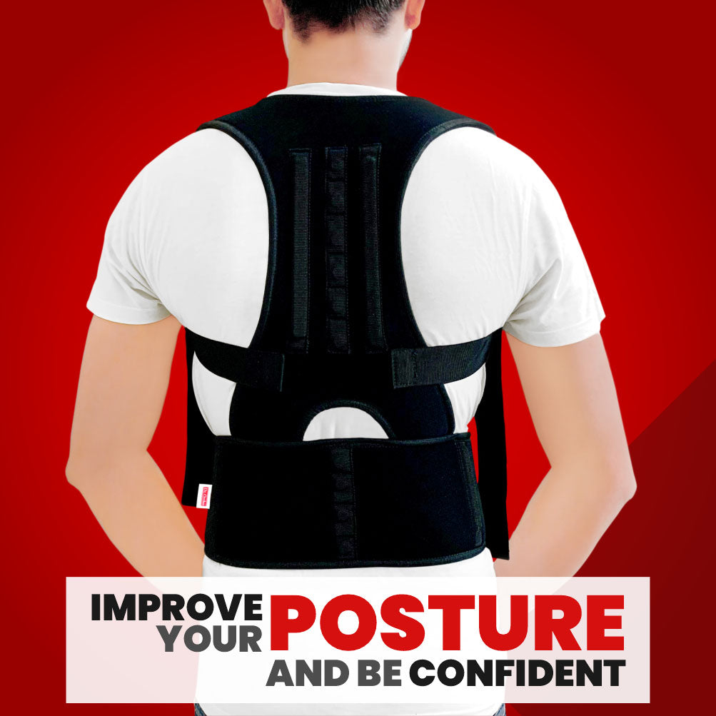 Magnetic Therapy Adjustable Posture Corrector Body Back Pain Brace Shoulder  Support Belt