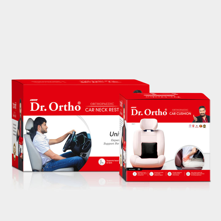 Dr. Ortho Car Cushion & Neck Rest Combo