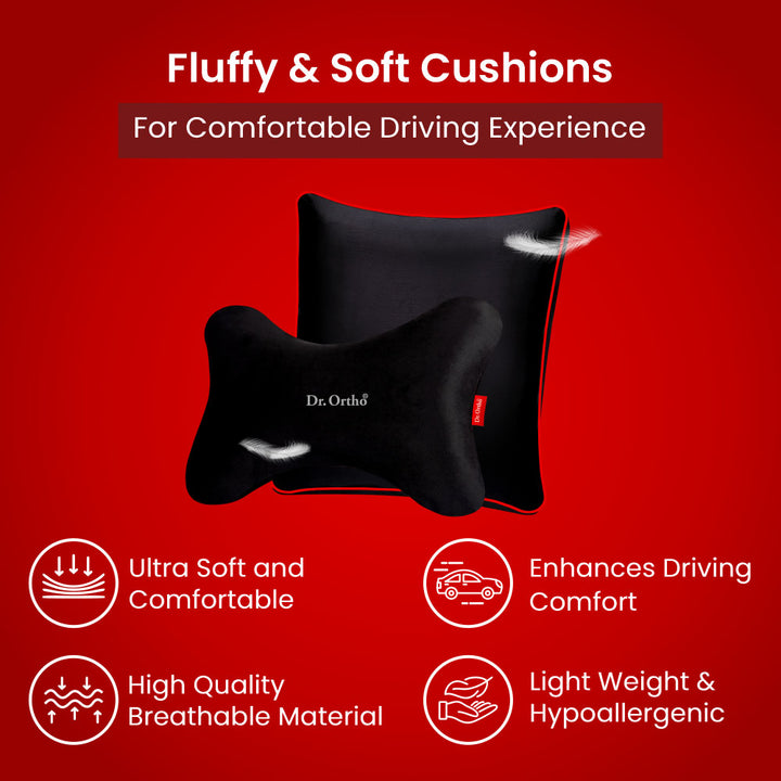 Dr. Ortho Car Cushion & Neck Rest Combo