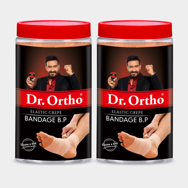 Dr. Ortho Elastic Crepe Bandage - 10cm x 4mt (Pack of 2)
