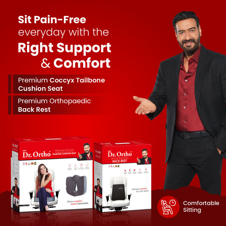 Dr. Ortho Premium Back Rest and Coccyx Cushion Combo